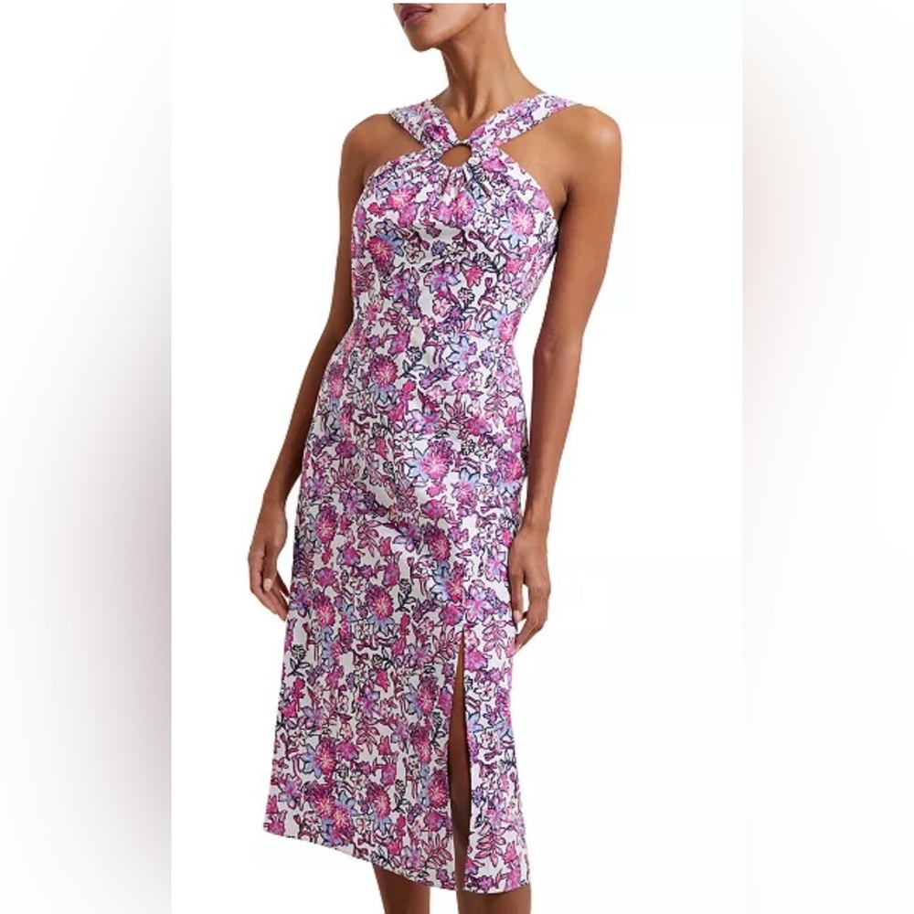 NEW* French Connection Fontini Cotton Ring-Halter Midi Dress Ladies Size 4 $138